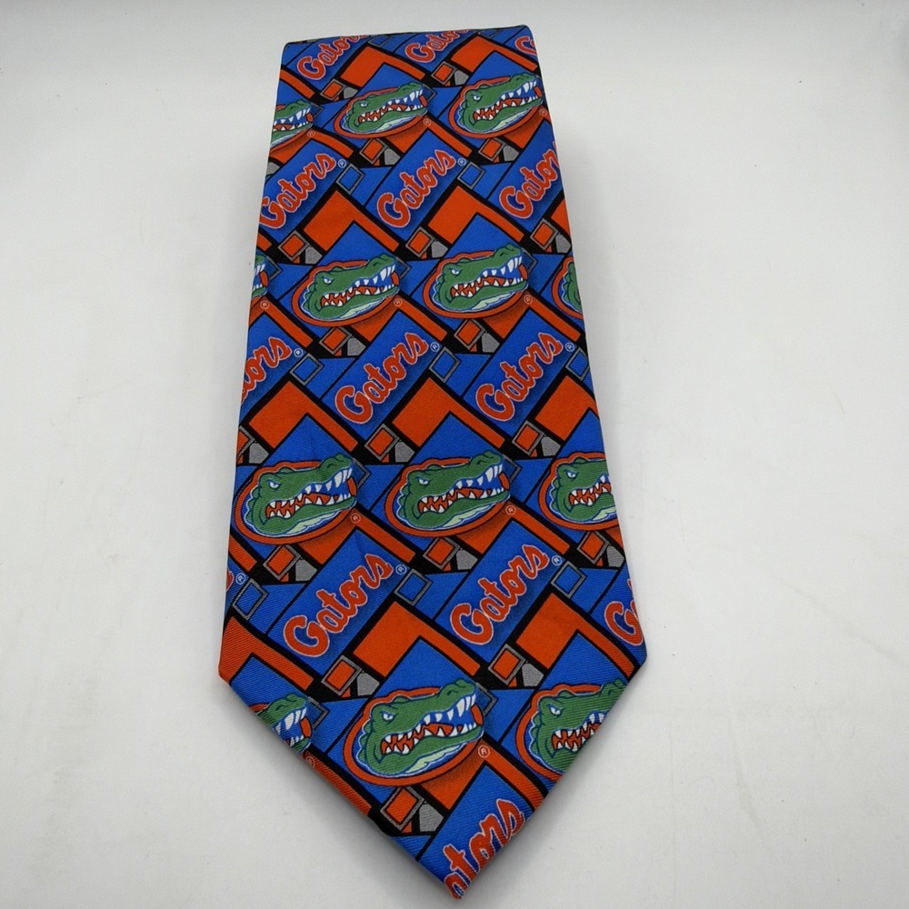 Larson Florida Gators Neck Tie‎ Blue Orange Alligator Logo NCAA Mens